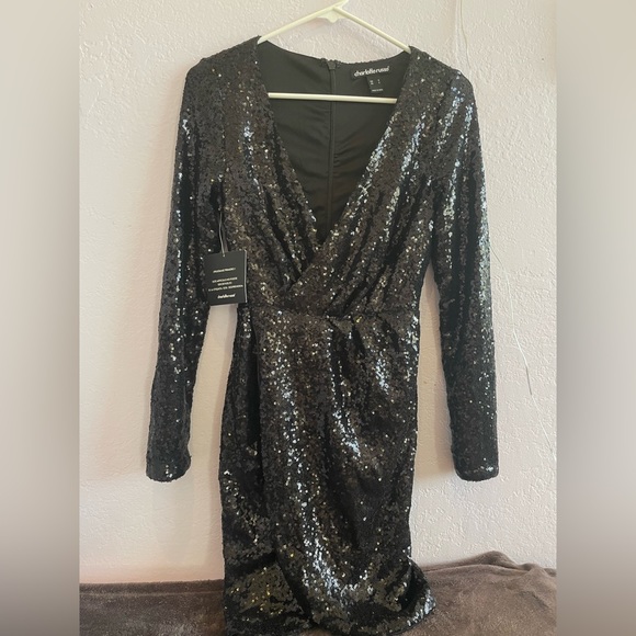 Black sequin Charlotte Russe dress - Picture 2 of 4